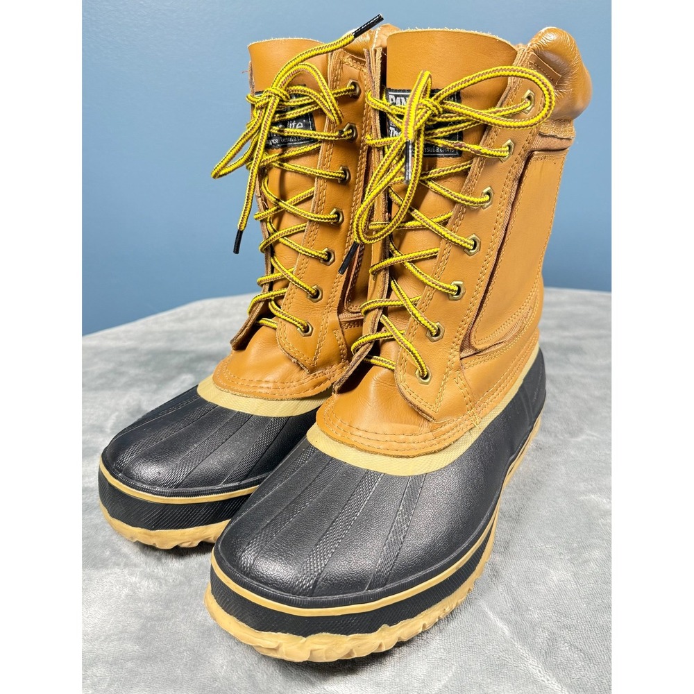 Ranger Duck Boots Mens 10 Tan Black Leather Rubber Steel Shank Winter